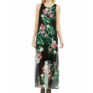 Vince Camuto sheer tropical maxi dress large